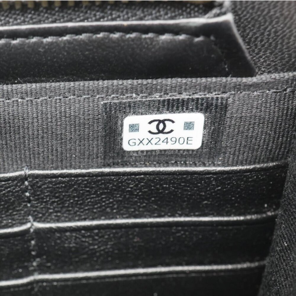 Chanel CC Quilted Lambskin Leather Pouch Wristlet Black - Picture 12 of 12